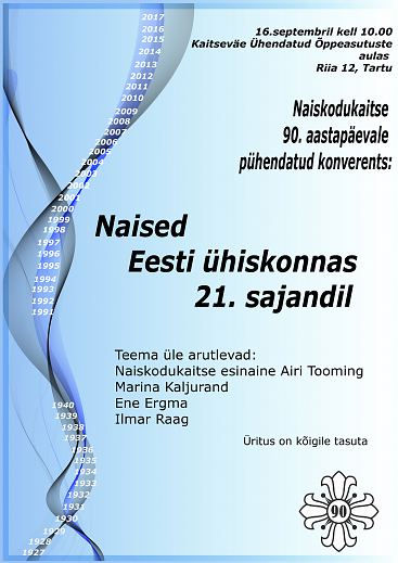 Naiskodukaitse 90. aastapeval phendatud konverents ''Naised Eesti hiskonnas 21. sajandil''