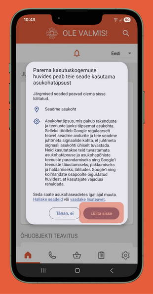 Ohuteavituste seadistamine ''Ole valmis!'' �pis