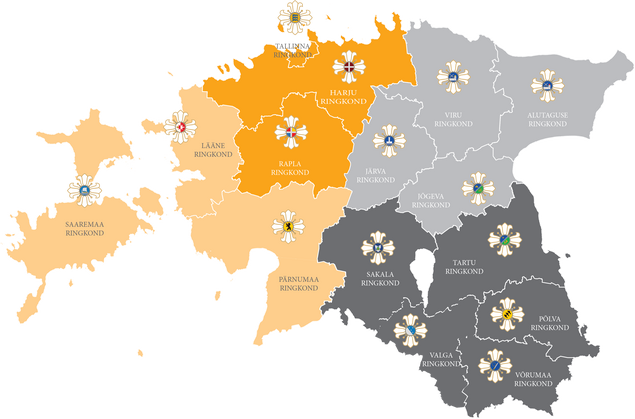 Naiskodukaitse ringkonnad ja jaoskonnad